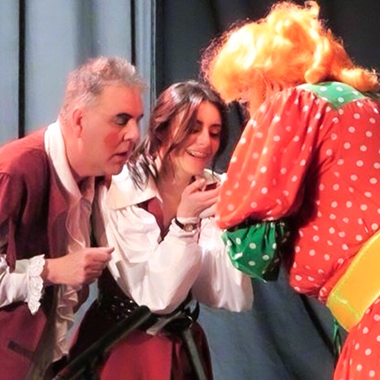 Peter Cooksley and other characters in Spam Productions traditional Pantomime play